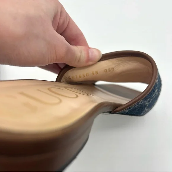 Gucci Blue and Brown Sandals - Picture 6 of 8